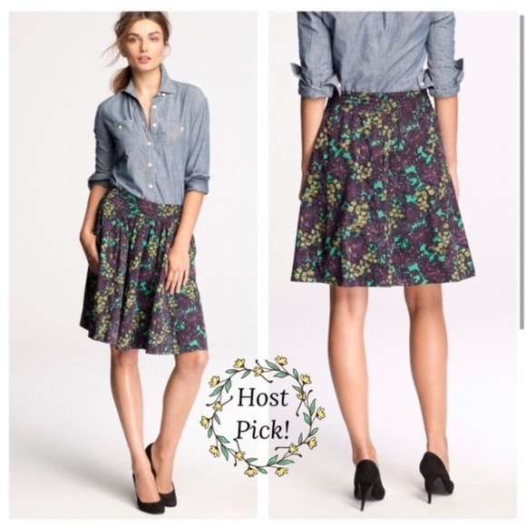 J. Crew Dresses & Skirts - J.Crew Elsie Purple Floral Skirt sz.
